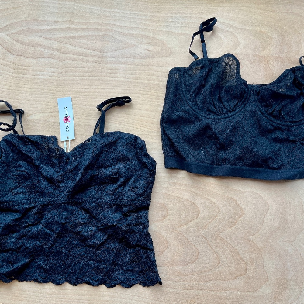 Lot NWT Cosabella Bralette and Longline Bustier. Sz M.